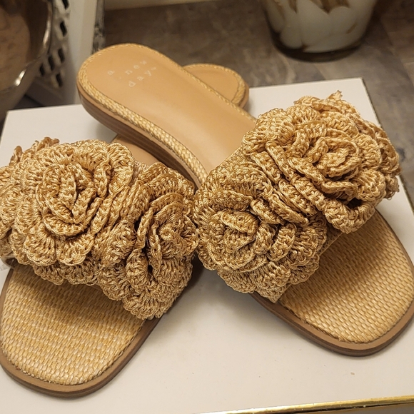 a new day Floral Woven Sandals in Tan - Picture 1 of 7
